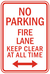 Wall Mural - parking sign and labels fire lane