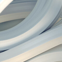 Poster - Abstract digital illustration background of twisted white geometric shapes. Design element. 3d rendering