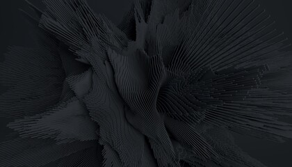 3d render of abstract detailed shape. black futuristic background.
