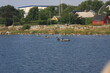 Der kleine Hafen von Karlsham in Schweden.  Karlsham, Schweden, Europa - The small port of Karlsham in Sweden. Karlsham, Sweden, Europe - 