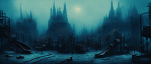 Artistic Concept Painting Of A Dystopian Playground, Background Illustration.
