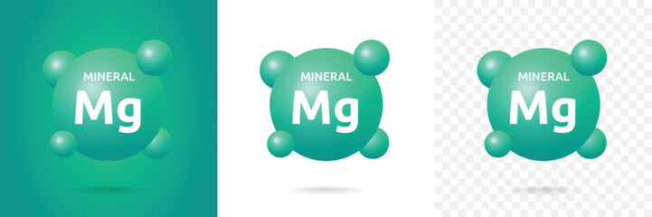 Poster - Mg - magnesium icon set. Mineral nutrition symbol vector illustration.