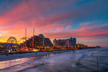 Colorful Sunset Above Daytona Beach, Florida