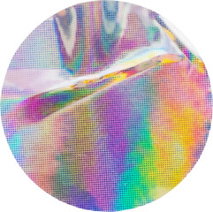 Wall Mural - blank round adhesive holographic foil sticker label isolated on white background
