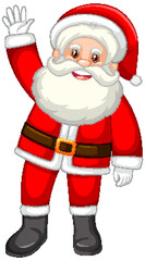 Poster - Sanata Claus waving hand cartoon character