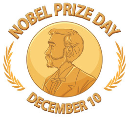 Poster - Nobel Prize Day text for banner or poster design