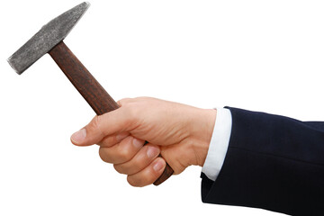 Wall Mural - gesture series: man hits with hammer.