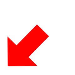 Wall Mural - Red left down arrow icon 