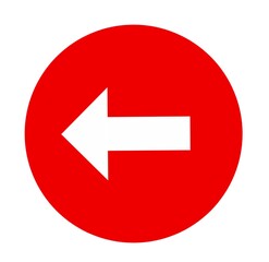 Sticker - Left red arrow circle icon , red arrow button icon 