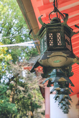 9 April 2012 Nara, Japan at Kasuga Taisha Shrine hanging lanterns.