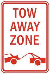 Wall Mural - parking sign and labels tow away zone no parking violator will be ticketed, fine, booted and tow away set