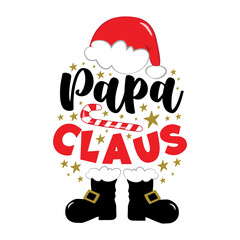 Wall Mural - Papa Claus - funny decoation with Santa's hat ,candy cane and boots