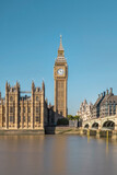 Fototapeta Londyn - London, UK. Big Ben with the Palace of Westminster