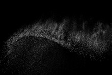 Distressed White Grainy Texture. Dust Overlay Textured. Grain Noise Particles. Snow Effects Pack. Rusted Black Background. Vector Illustration, EPS 10.  