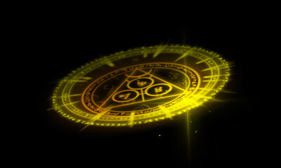 Wall Mural - round frame. plasma magical portal. circle light effect.