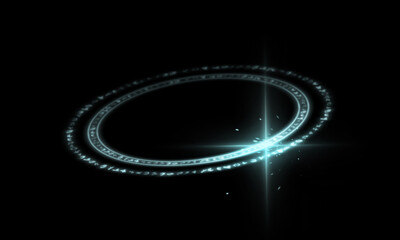 Wall Mural - round frame. plasma magical portal. circle light effect.