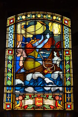  Vitrail de la chapelle Notre-Dame de Grâce à Honfleur (Calvados - Normandie - France)