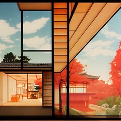 Wall Mural - Rare traditional Japanese house design