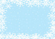 © Albachiaraa - Blue starry background with snowflakes frame. Vector illustration backdrop.