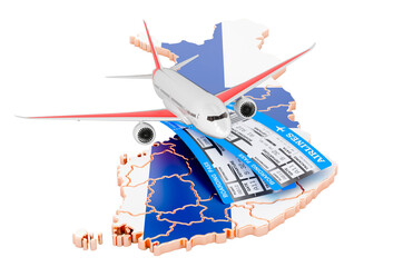 Poster - flights to finland concept. 3d rendering