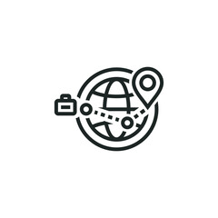 Wall Mural - global business trip icon isolated on white background