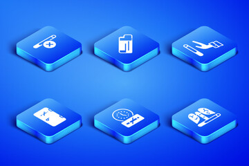 Sticker - Set Disease lungs, No smoking, time, area, Lighter and Giving up cigarette icon. Vector