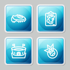 set line baseball boot, planning strategy, arena and icon. vector