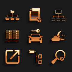 Poster - set car rental, folder tree, unknown search, cloud with moon and stars, open in new window and serve