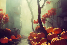 Autumn Still Life With Pumpkins