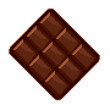 © Grenar - Isolated pixel art, 8 bit blocks: a tasty brown chocolate bar, can be divided in nine pieces.