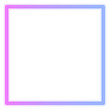 Illustration of neon electric style square frame. Gradient pink purple blue color. Isolated on transparent background.