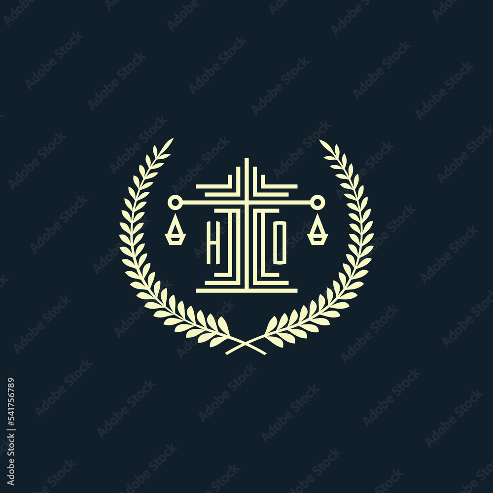 Initial HO design for law, lawyer or law firm that can be used as logo ...