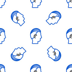 Poster - Line Hairstyle for men icon isolated seamless pattern on white background. Colorful outline concept. Vector