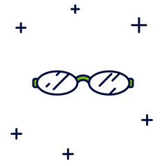 Sticker - Filled outline Eyeglasses icon isolated on white background. Vector