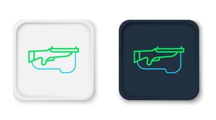 Sticker - Line Biathlon rifle icon isolated on white background. Ski gun. Colorful outline concept. Vector