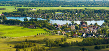 Aerial View Of Village Earnewald (Eernewoude) In National Park De Alde Feanen, Friesland, Netherlands.
