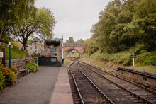 Durham UK: 7th June 2022: Tanfield Railway Station During The Queens Jubilee (No People)