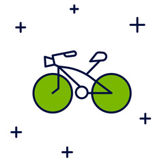 Sticker - Filled outline Bicycle icon isolated on white background. Bike race. Extreme sport. Sport equipment. Vector