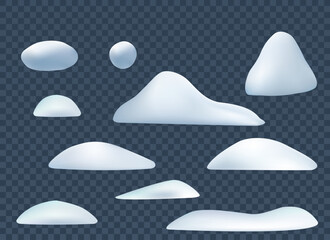 3d set of snow caps,