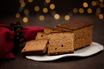 Wall Mural - Traditional spice gingerbread cake with honey, ginger, cinnamon, nutmeg and annis. Christmas desert