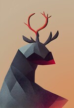 AI-generated Digital Art Of A Mythical Creature With Antlers