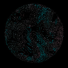 Aufkleber - Colorful sphere made of dots and particles. Abstract vector illustration.