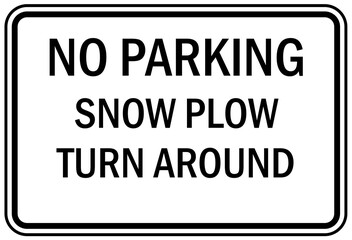 Wall Mural - no parking sign and label snow plow