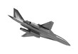 Isolated Dynamic View of Jet on White Background, Metallic Body Fighter Plane, Award or Trophy, 3D Render Illustration.