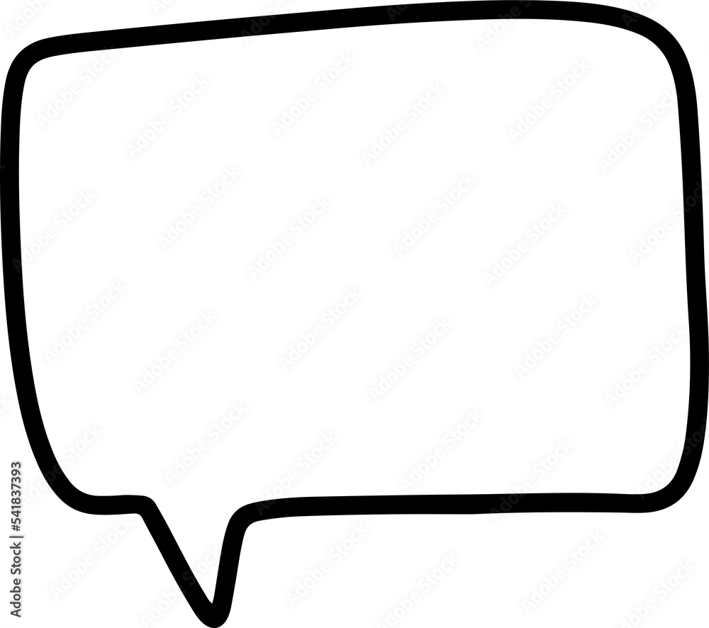 Speech bubble in doodle. Hand drawn chat. Speech bubble in png. Balloon  message in transparent background. Message sign Stock Illustration | Adobe  Stock, image size:1000x886