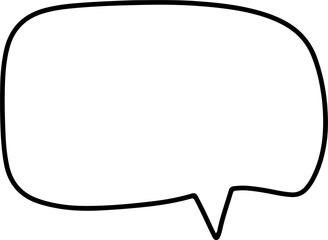 Wall Mural - Speech bubble in doodle. Hand drawn chat. Speech bubble in png. Balloon message in transparent background. Message sign