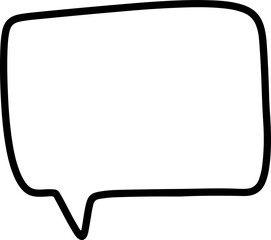 Wall Mural - Speech bubble in doodle. Hand drawn chat. Speech bubble in png. Balloon message in transparent background. Message sign