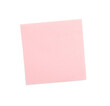 © New Africa - Blank pink sticky note on white background, top view