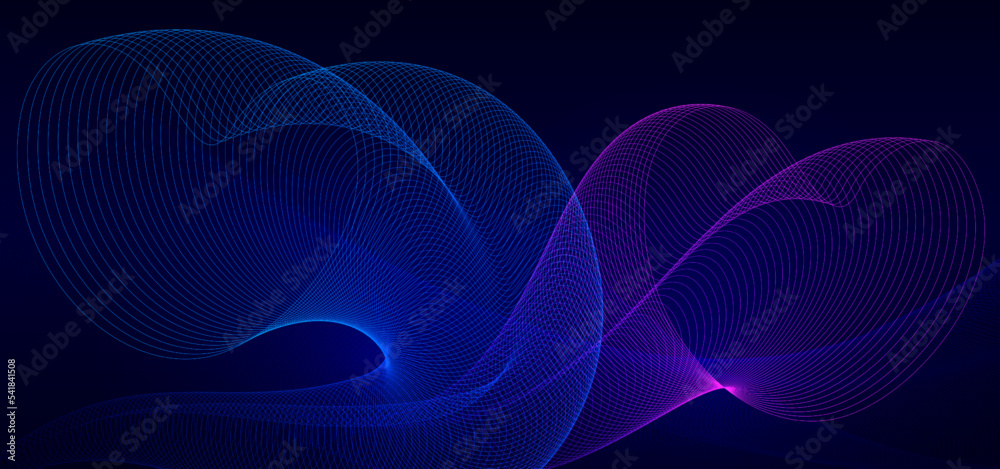 Abstract wave line with blue purple gradient. Vector background Stock ...