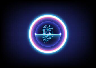 Fingerprint scanner concept for secure access, background vector design.